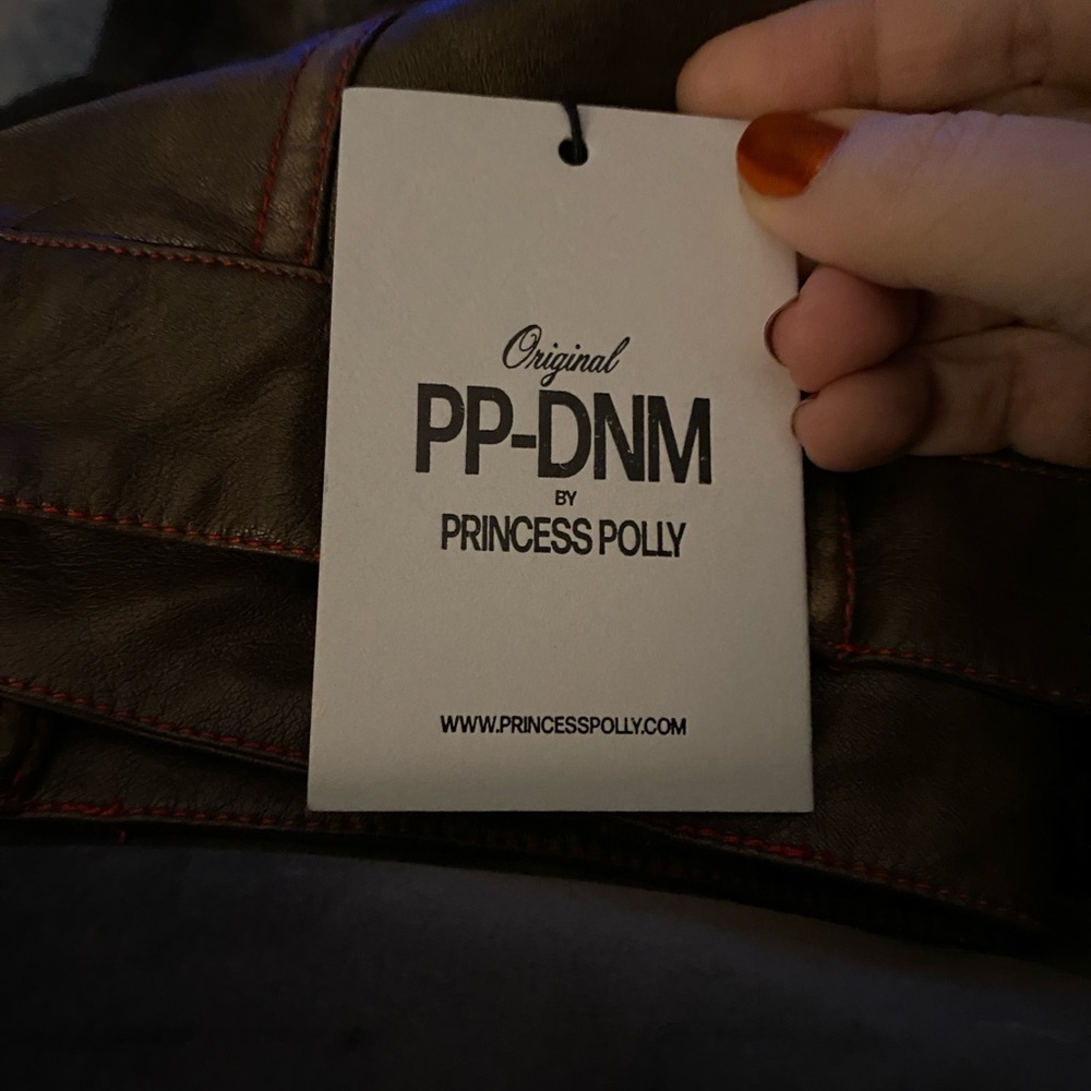 Princess Polly Faux Leather Brown Mini Skirt - Picture 7 of 8
